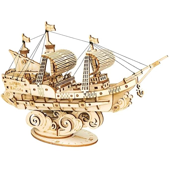 3D WOODEN PUZZLE WOOD SHIP MODEL GIFT FOR KIDS ADULTS(SAILING SHIP) - Image 1